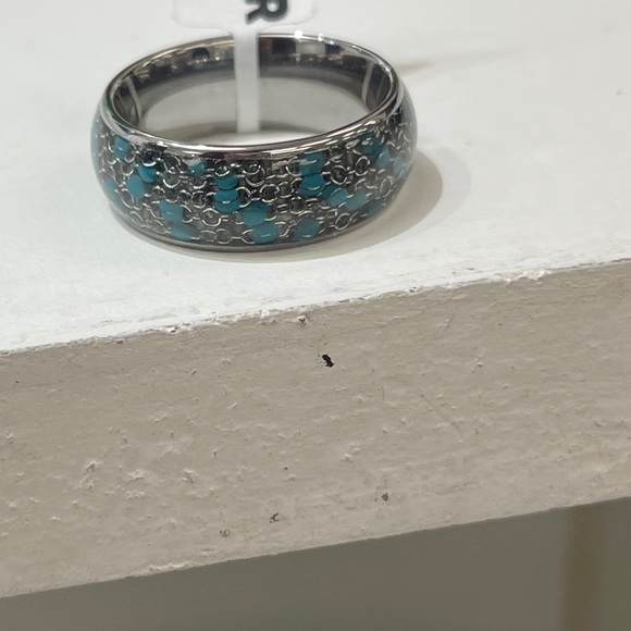 New 8mm Tungsten dome cable chain blue Beads inlay sizes 7 to 15 - Picture 10 of 10